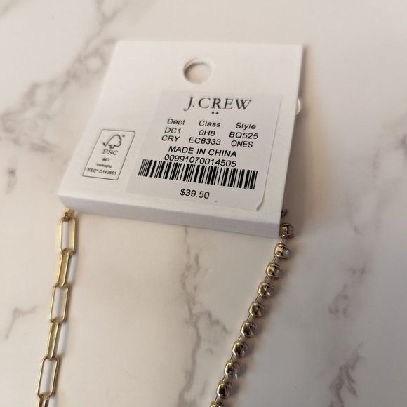 J.Crew Factory Crystal and Gold Layering Necklace - Picture 8 of 8